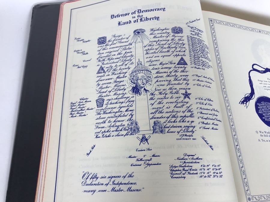 1951 Like New Large Masonic Holy Bible School And Library Reference Edition Red Letter Edition Hertel 10W X 12H X 2.5D [Photo 19]