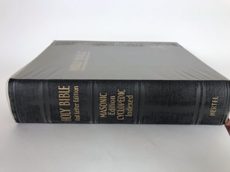 1951 Like New Large Masonic Holy Bible School And Library Reference Edition Red Letter Edition Hertel 10W X 12H X 2.5D [Photo 6]
