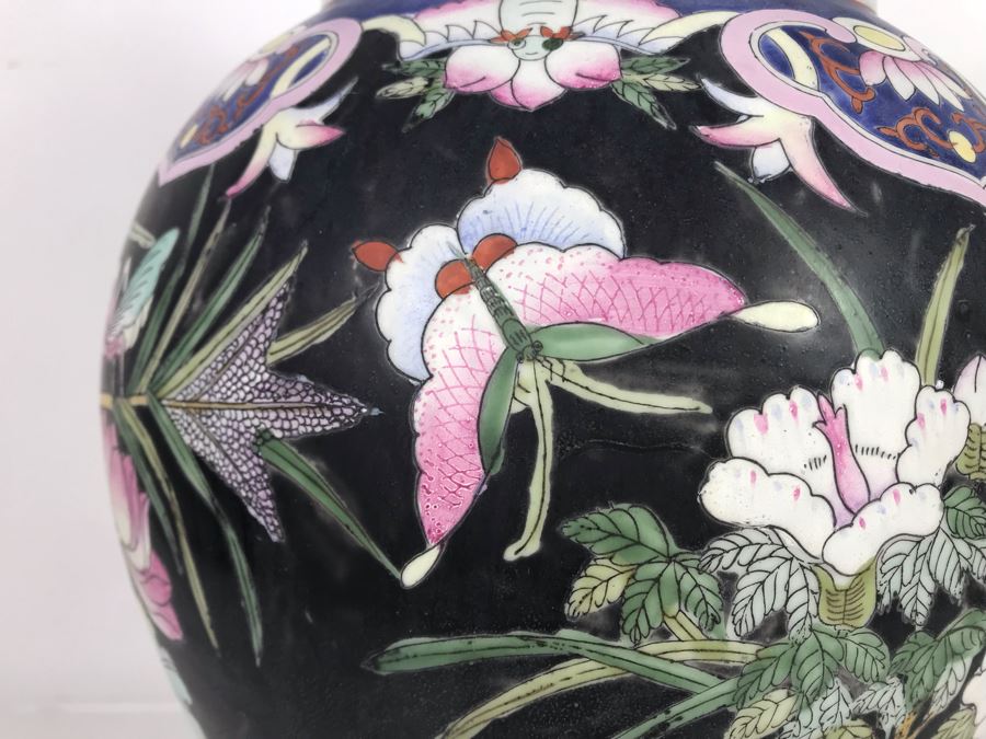 Large Chinese Lidded Porcelain Jar Made In Hong Kong 20H X 12W [Photo 12]