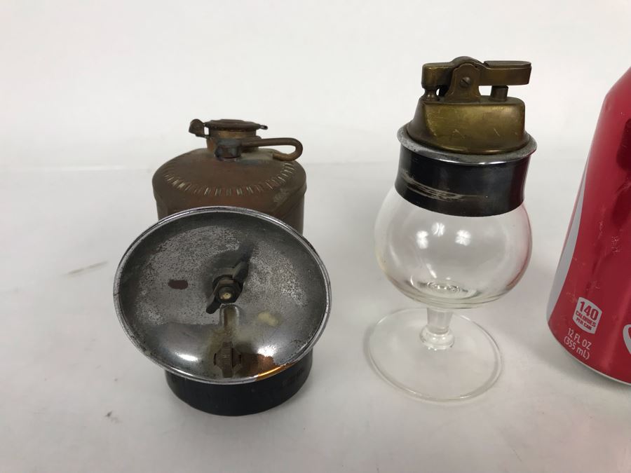 Justrite Carbide Miners Lamp And Vintage Pacific Table Top Lighter [Photo 3]