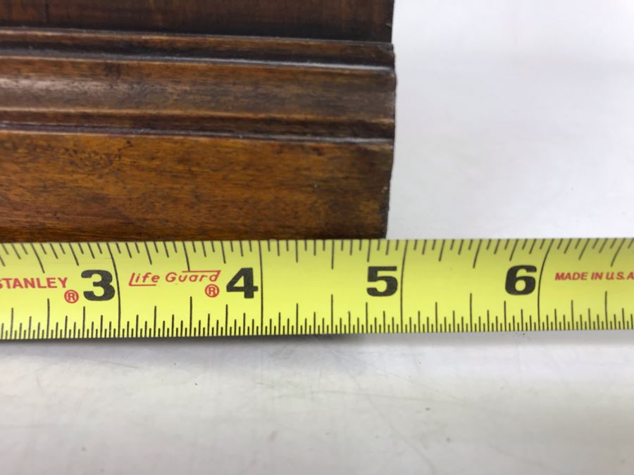 Wooden Mantle Clock With Reverse Painted Glass - Don't Have Correct Size Wind-Up Key So Hasn't Been Tested 13W X 5D X 14H [Photo 21]