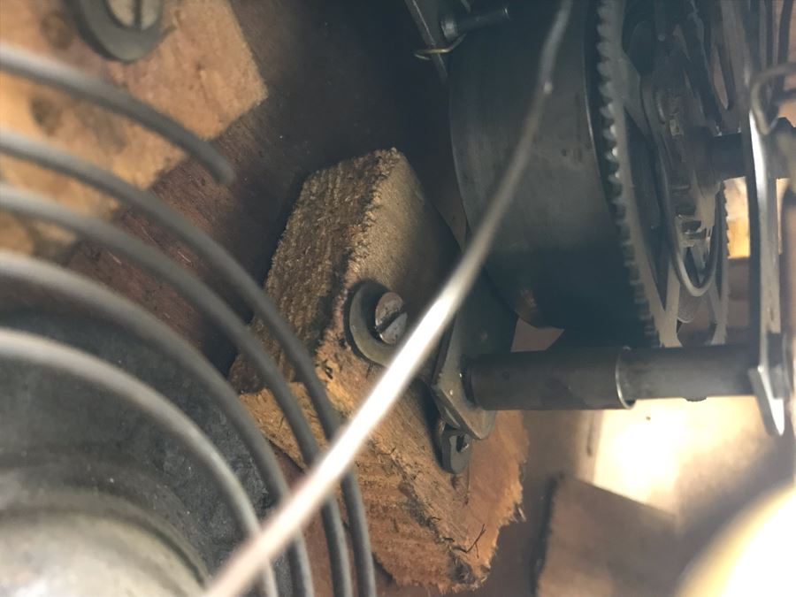 Wooden Mantle Clock With Reverse Painted Glass - Don't Have Correct Size Wind-Up Key So Hasn't Been Tested 13W X 5D X 14H [Photo 14]