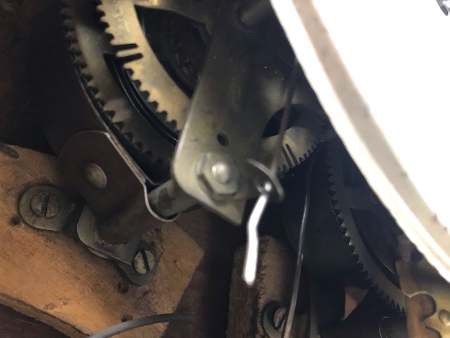 Wooden Mantle Clock With Reverse Painted Glass - Don't Have Correct Size Wind-Up Key So Hasn't Been Tested 13W X 5D X 14H [Photo 13]