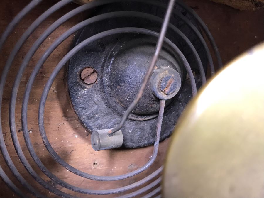 Wooden Mantle Clock With Reverse Painted Glass - Don't Have Correct Size Wind-Up Key So Hasn't Been Tested 13W X 5D X 14H [Photo 16]