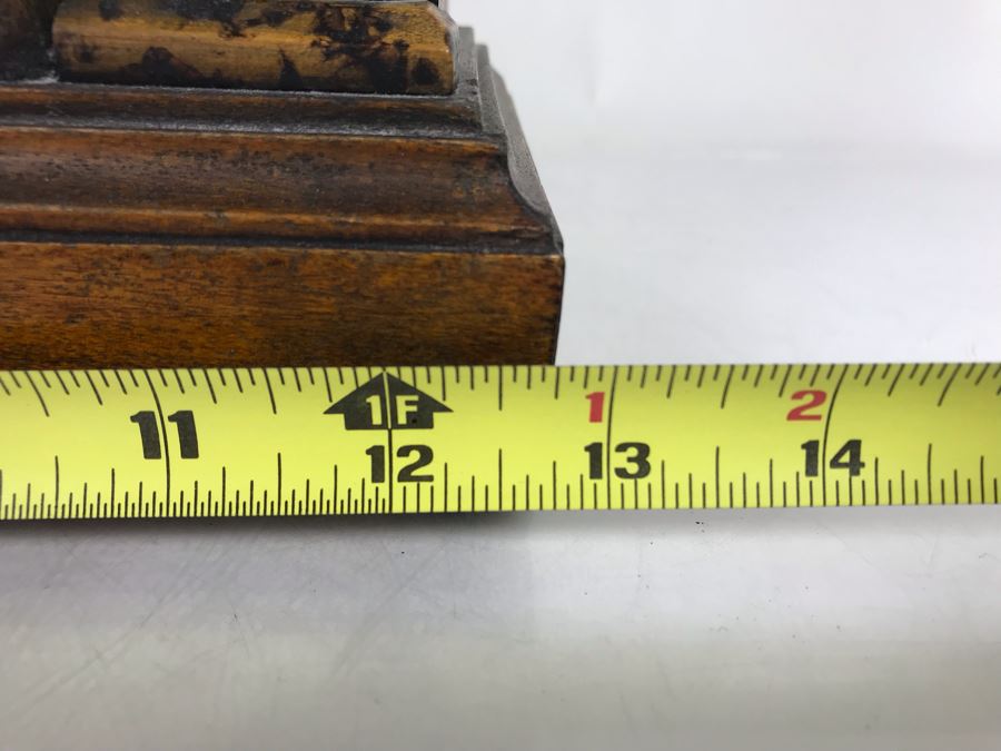 Wooden Mantle Clock With Reverse Painted Glass - Don't Have Correct Size Wind-Up Key So Hasn't Been Tested 13W X 5D X 14H [Photo 20]