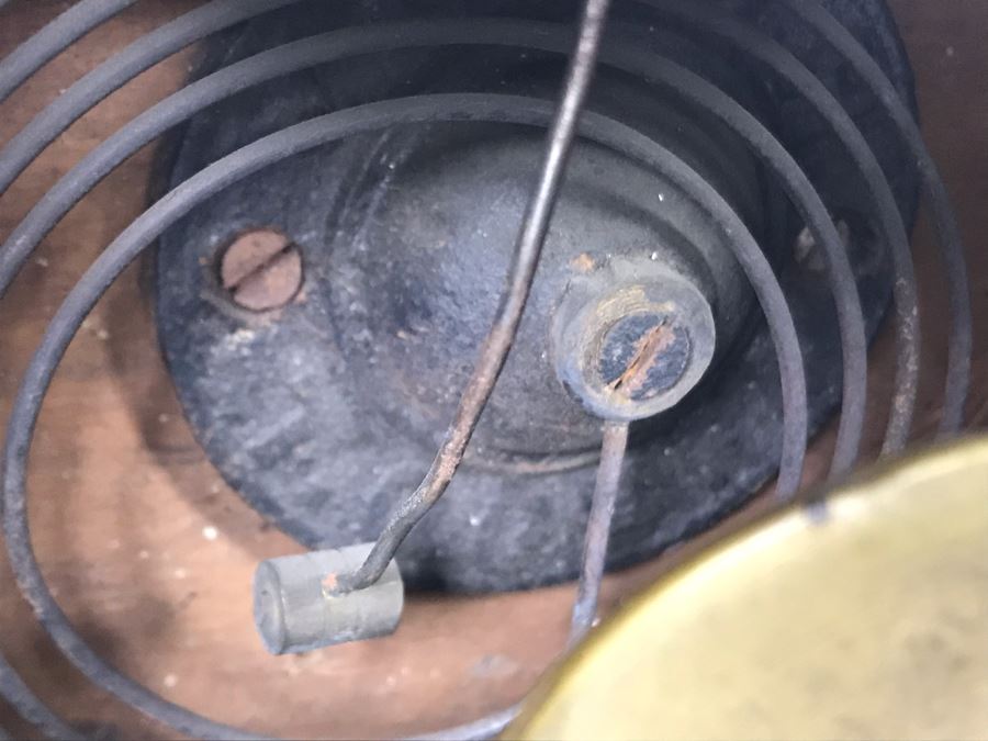 Wooden Mantle Clock With Reverse Painted Glass - Don't Have Correct Size Wind-Up Key So Hasn't Been Tested 13W X 5D X 14H [Photo 17]