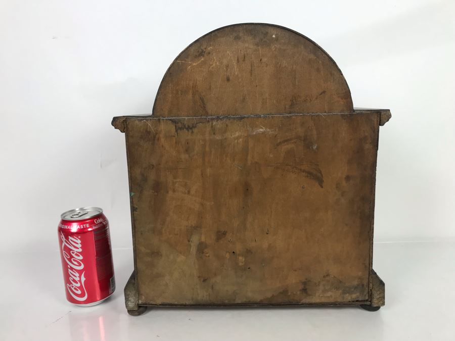Wooden Mantle Clock With Reverse Painted Glass - Don't Have Correct Size Wind-Up Key So Hasn't Been Tested 13W X 5D X 14H [Photo 19]
