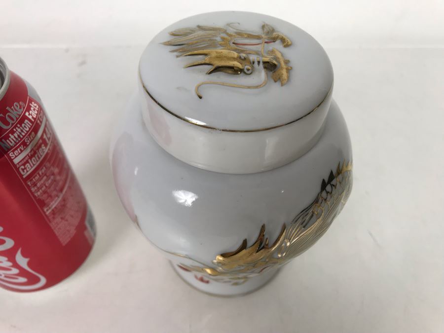 Signed Asian Dragon Serpent Ginger Jar 5.5H [Photo 2]