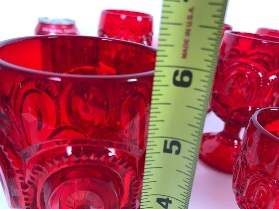 (17) Red Glasses Stemware 6H And 4.5H [Photo 8]