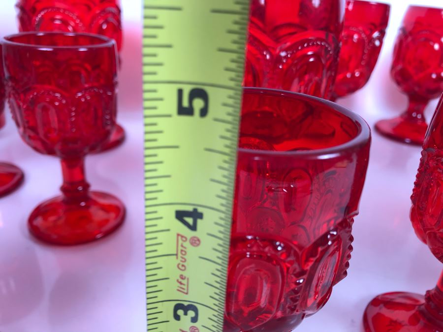 (17) Red Glasses Stemware 6H And 4.5H [Photo 9]