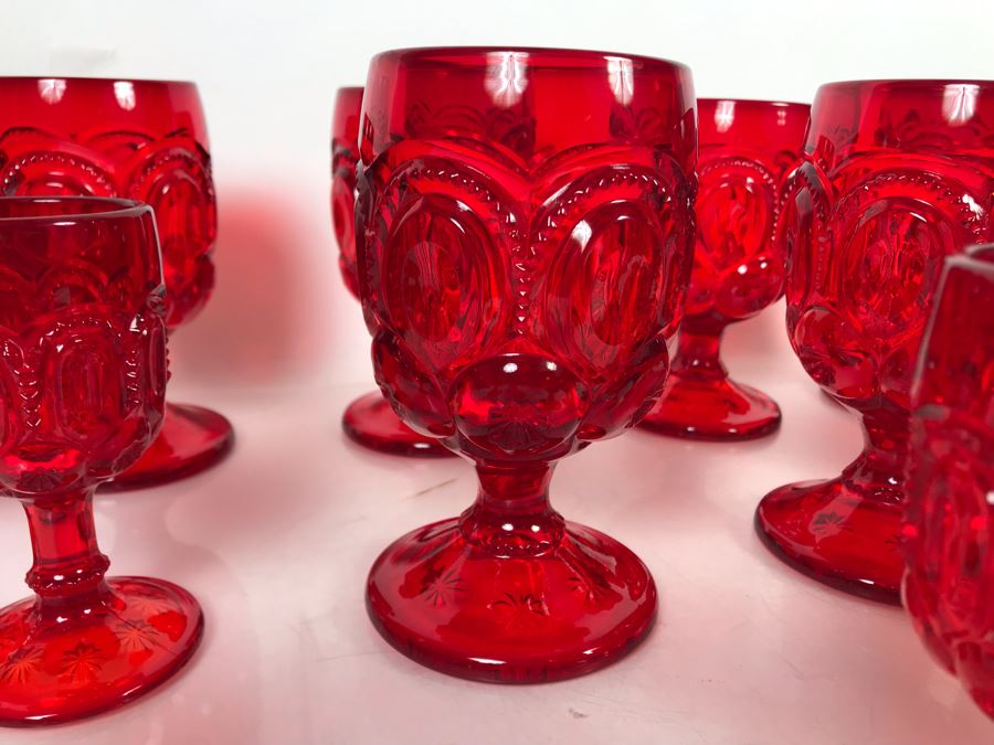 (17) Red Glasses Stemware 6H And 4.5H [Photo 5]
