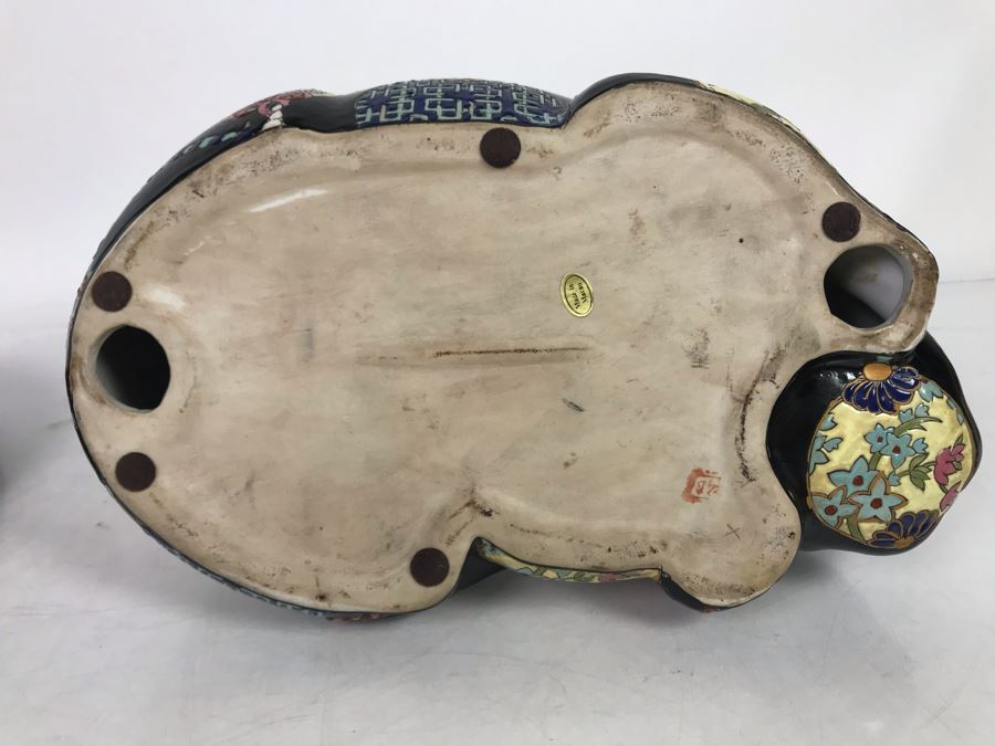 Large Chinese Porcelain Cat Sculpture Figurine With Custom Wooden Stand 14W X 8D X 7.5H [Photo 11]