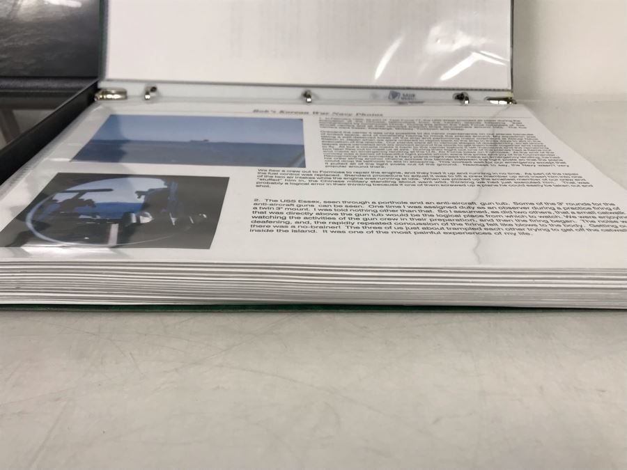 Detailed Firsthand Account Of Korean War Featuring Exclusive Photos Aboard Aircraft Carrier USS Wasp CVA-18 With Fighter Squadron VF-151, Framed Sticker From Fighter Squadron VF-151 And Framed B&W Photograph - See Photos For Sampling [Photo 12]