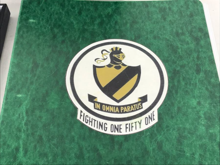 Detailed Firsthand Account Of Korean War Featuring Exclusive Photos Aboard Aircraft Carrier USS Wasp CVA-18 With Fighter Squadron VF-151, Framed Sticker From Fighter Squadron VF-151 And Framed B&W Photograph - See Photos For Sampling [Photo 5]