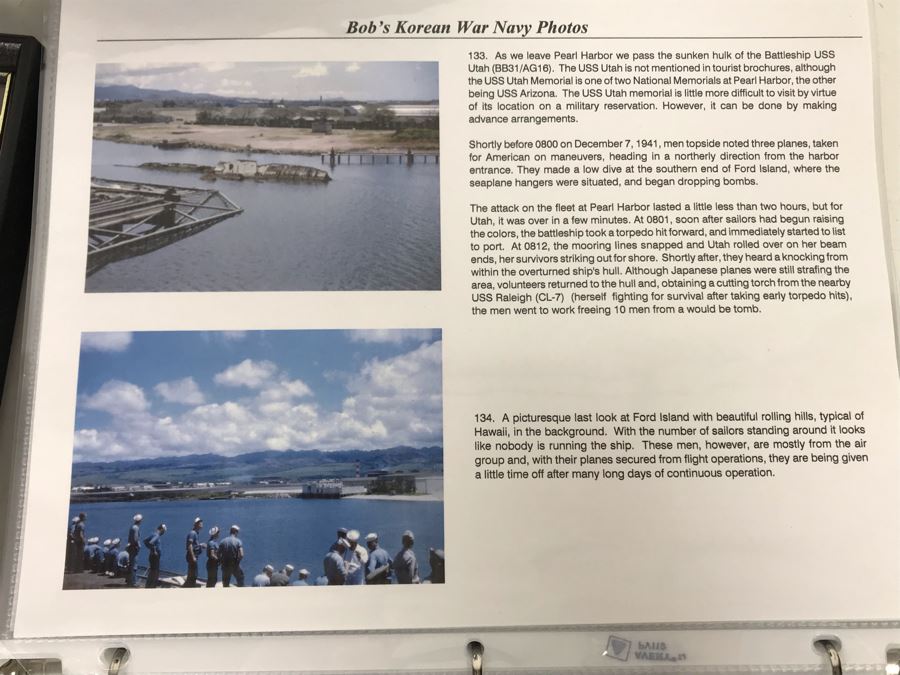 Detailed Firsthand Account Of Korean War Featuring Exclusive Photos Aboard Aircraft Carrier USS Wasp CVA-18 With Fighter Squadron VF-151, Framed Sticker From Fighter Squadron VF-151 And Framed B&W Photograph - See Photos For Sampling [Photo 34]