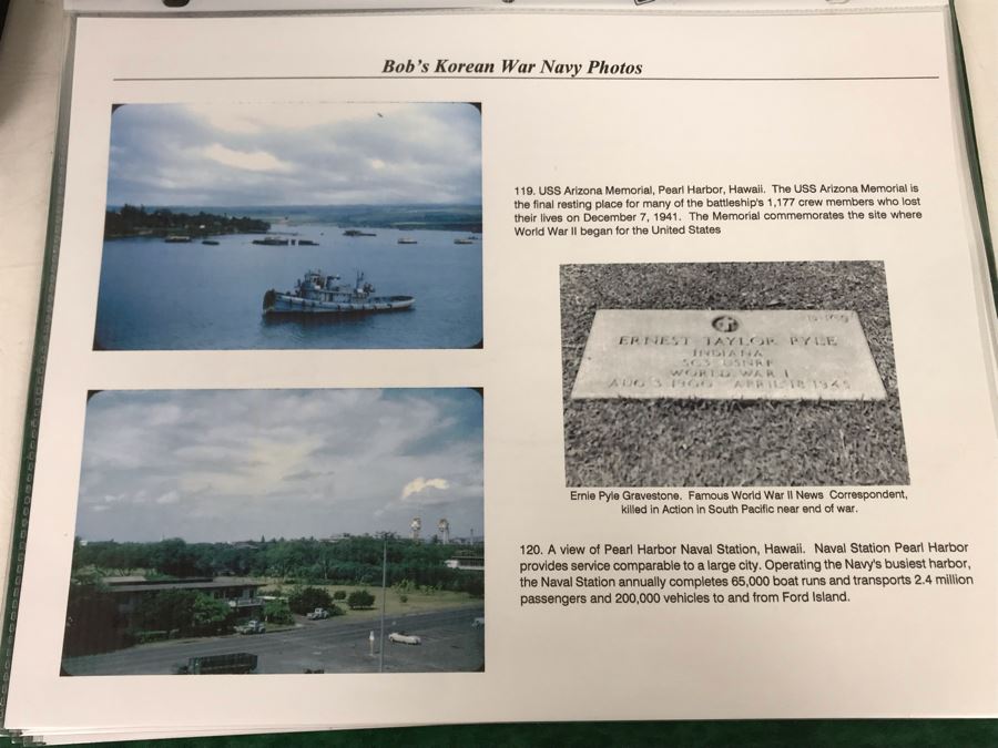 Detailed Firsthand Account Of Korean War Featuring Exclusive Photos Aboard Aircraft Carrier USS Wasp CVA-18 With Fighter Squadron VF-151, Framed Sticker From Fighter Squadron VF-151 And Framed B&W Photograph - See Photos For Sampling [Photo 33]