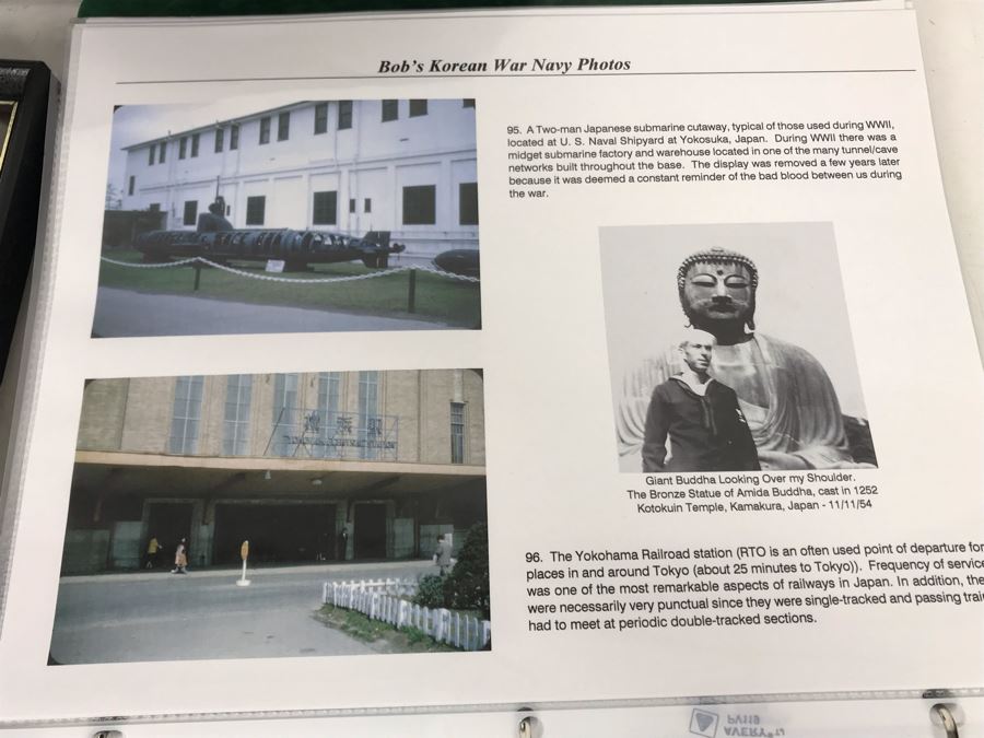 Detailed Firsthand Account Of Korean War Featuring Exclusive Photos Aboard Aircraft Carrier USS Wasp CVA-18 With Fighter Squadron VF-151, Framed Sticker From Fighter Squadron VF-151 And Framed B&W Photograph - See Photos For Sampling [Photo 32]