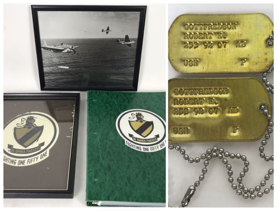 Detailed Firsthand Account Of Korean War Featuring Exclusive Photos Aboard Aircraft Carrier USS Wasp CVA-18 With Fighter Squadron VF-151, Framed Sticker From Fighter Squadron VF-151 And Framed B&W Photograph - See Photos For Sampling [Photo 36]