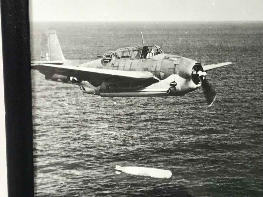 Detailed Firsthand Account Of Korean War Featuring Exclusive Photos Aboard Aircraft Carrier USS Wasp CVA-18 With Fighter Squadron VF-151, Framed Sticker From Fighter Squadron VF-151 And Framed B&W Photograph - See Photos For Sampling [Photo 4]