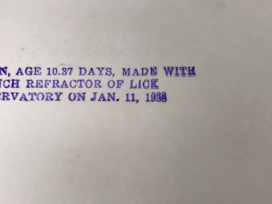 Vintage B&W Photograph Of The Moon Made With 86' Refractor Of Lick Observatory 10W X 8H [Photo 10]