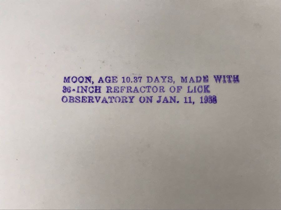 Vintage B&W Photograph Of The Moon Made With 86' Refractor Of Lick Observatory 10W X 8H [Photo 9]