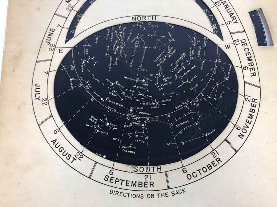 Griffith Observatory Astrorama Chart - Shows Sky At Any Hour Of The Year 10.5W X 11H [Photo 5]