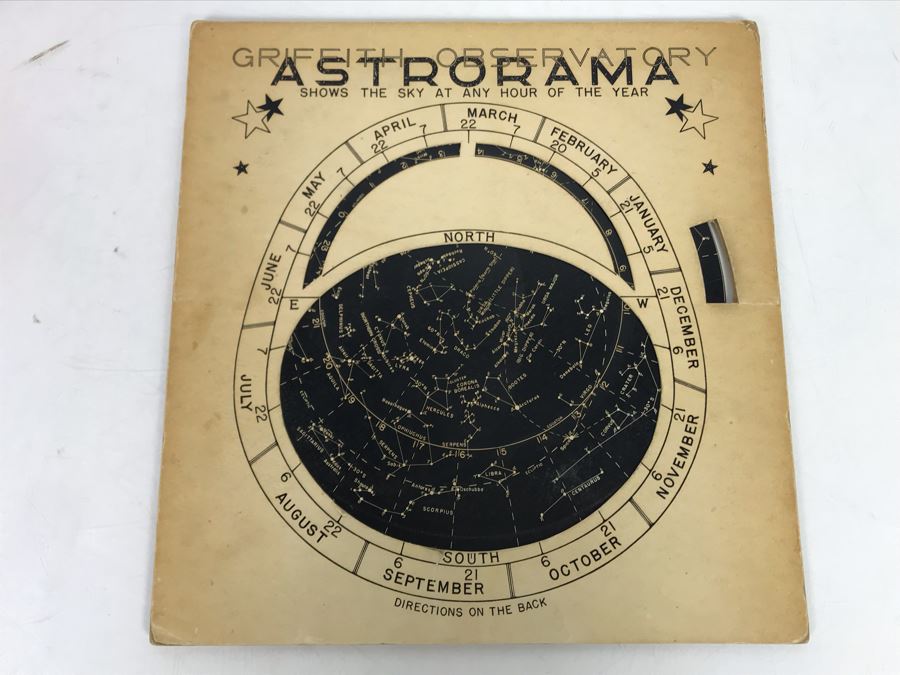 Griffith Observatory Astrorama Chart - Shows Sky At Any Hour Of The Year 10.5W X 11H [Photo 1]