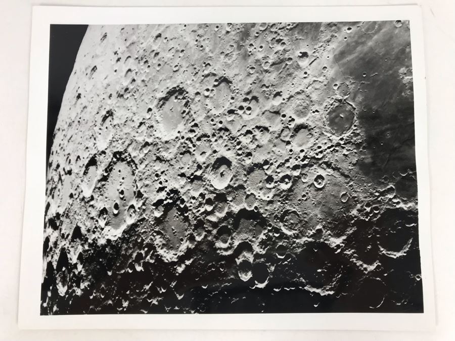 Vintage B&W Photograph Of The Southern Part Of Moon At Last Quarter Made With 60' Mt. Wilson Reflector On Oct. 8, 1955 10W X 8H [Photo 2]