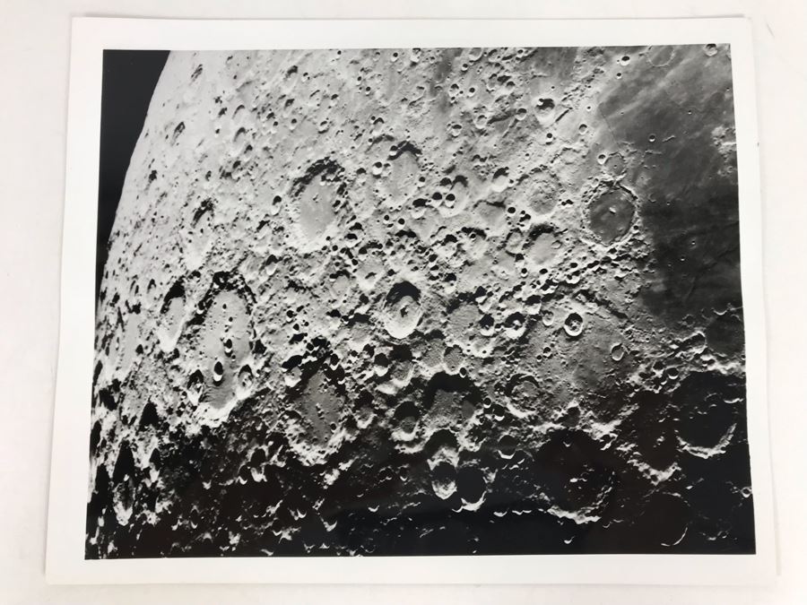 Vintage B&W Photograph Of The Southern Part Of Moon At Last Quarter Made With 60' Mt. Wilson Reflector On Oct. 8, 1955 10W X 8H [Photo 1]