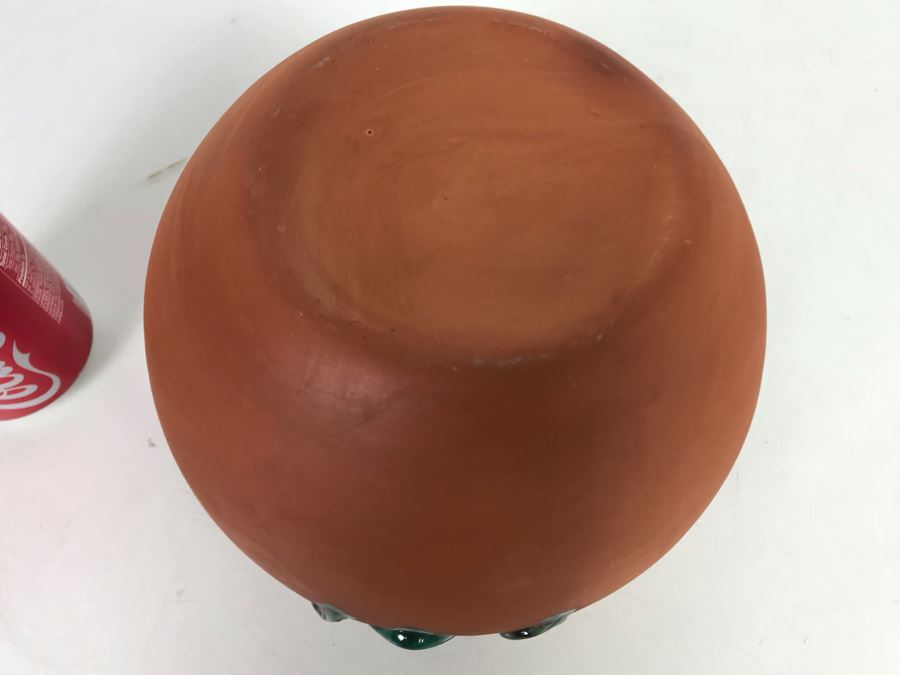 Art Pottery With Relief Figural Frog 9W X 6.5H [Photo 6]