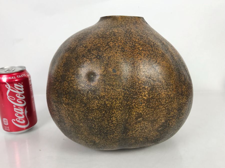 Hand Carved Gourd Artwork With Buffalo 10W X 8H [Photo 8]