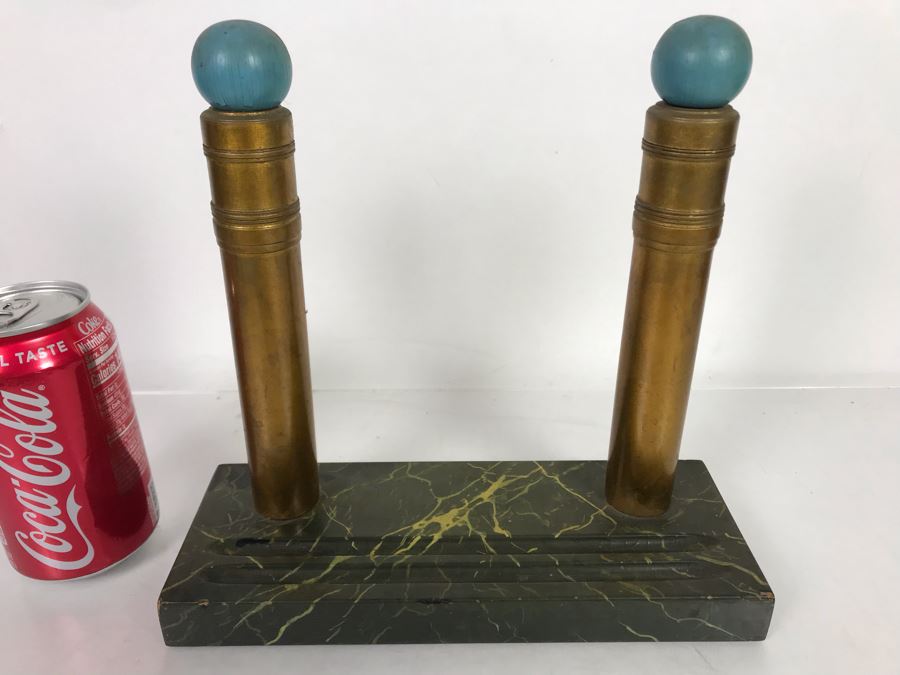 Custom Wooden Freemason Columns Model By Frank J. Pierce - Client Claimed It Was Prototype For Columns In San Francisco Masonic Temple 9.5W X 3.5D X 9H [Photo 2]