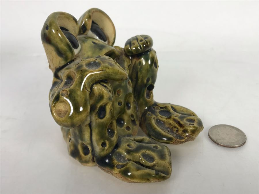 Signed Art Pottery Frog Sculpture 4.5W X 4D X 3H [Photo 6]