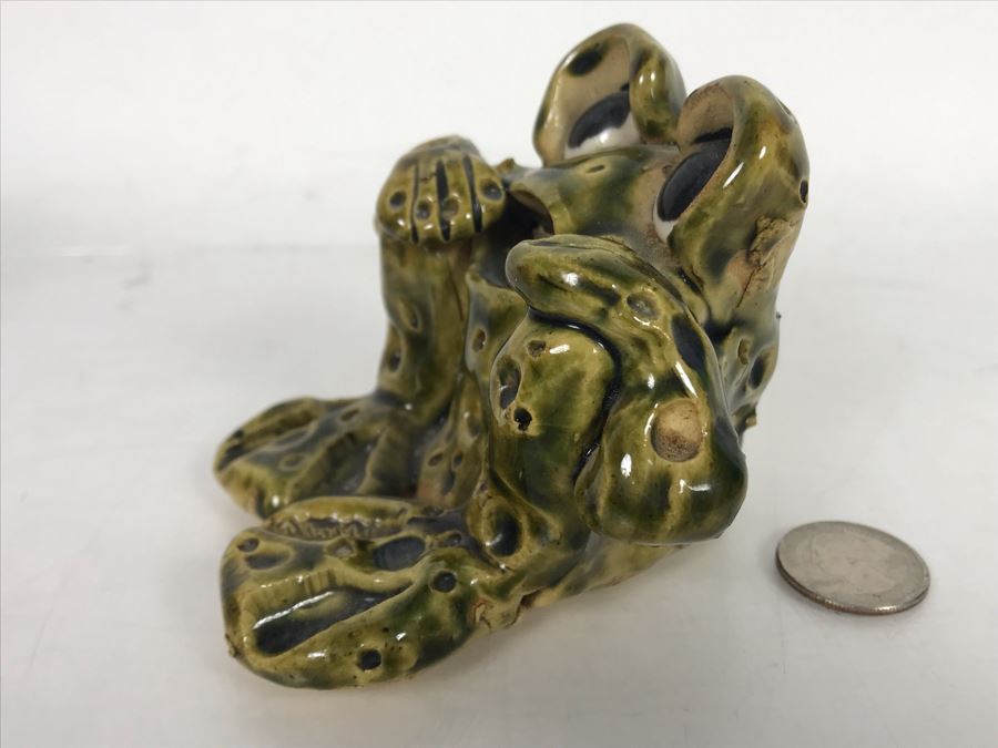 Signed Art Pottery Frog Sculpture 4.5W X 4D X 3H [Photo 4]