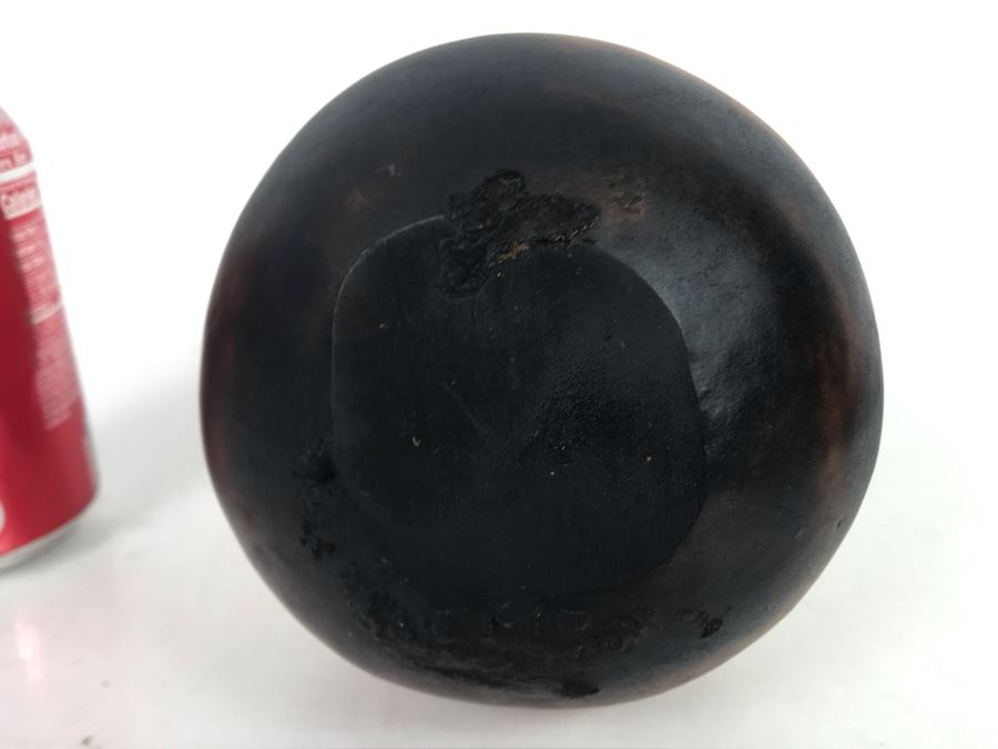 Hand Carved Gourd Artwork With Turquoise Piece 6.5H [Photo 10]