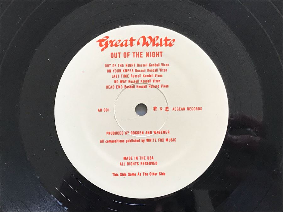 Great White Vinyl Record: Out Of The Night [Photo 7]