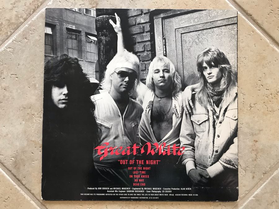 Great White Vinyl Record: Out Of The Night