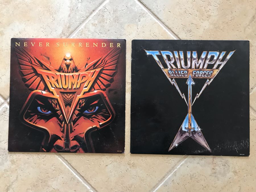 (2) Triumph Vinyl Records: Allied Forces And Never Surrender