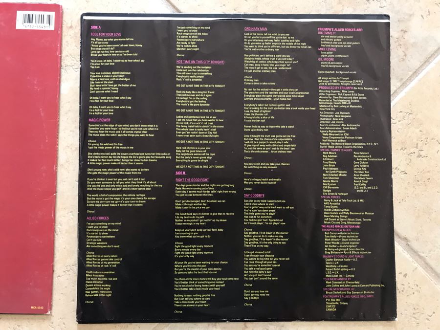 (2) Triumph Vinyl Records: Allied Forces And Never Surrender [Photo 6]