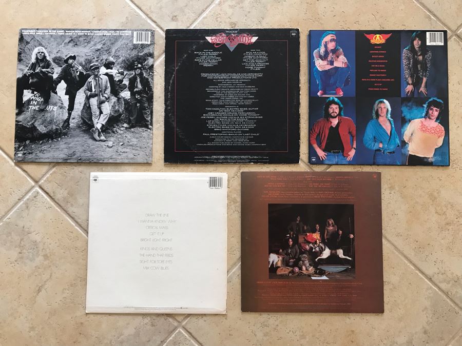 (5) Aerosmith Vinyl Records: Toys In The Attic, Draw The Line, Rock In A Hard Place, Rocks And Night In The Ruts [Photo 8]