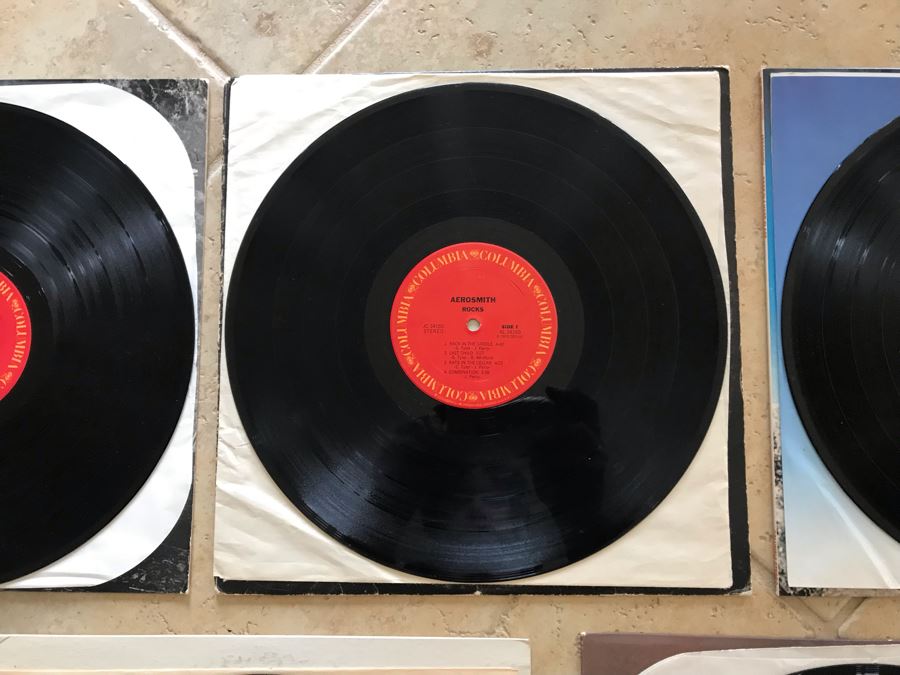 (5) Aerosmith Vinyl Records: Toys In The Attic, Draw The Line, Rock In A Hard Place, Rocks And Night In The Ruts [Photo 21]