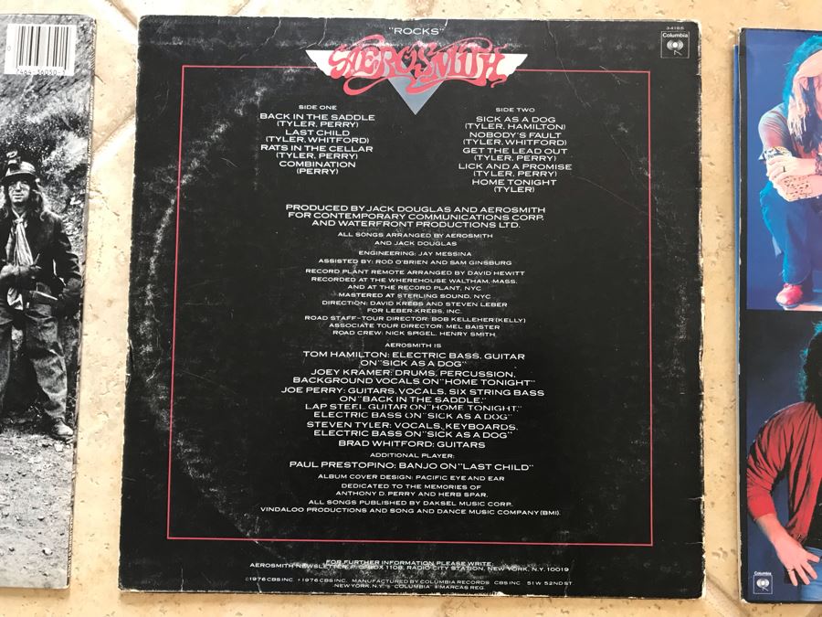 (5) Aerosmith Vinyl Records: Toys In The Attic, Draw The Line, Rock In A Hard Place, Rocks And Night In The Ruts [Photo 12]