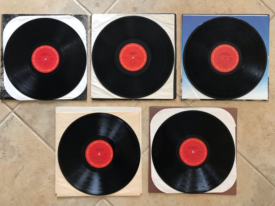 (5) Aerosmith Vinyl Records: Toys In The Attic, Draw The Line, Rock In A Hard Place, Rocks And Night In The Ruts [Photo 14]