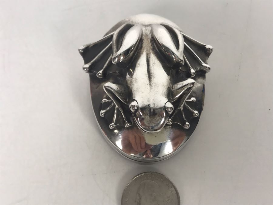 999 Pure Silver Figural Frog Sculpture Paperweight By Henryk Winograd Signed HW999 186.5g [Photo 6]