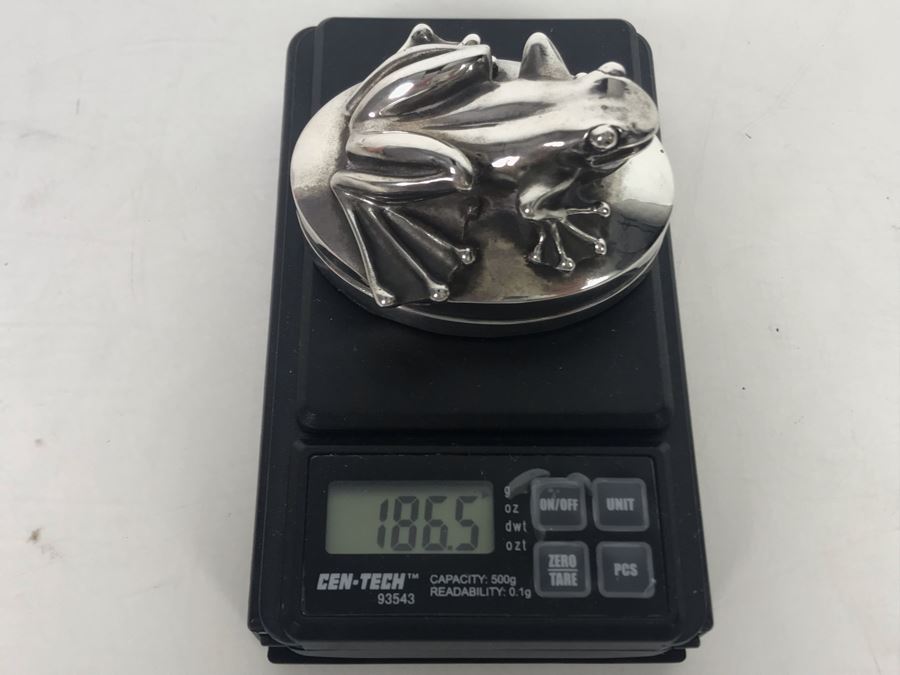 999 Pure Silver Figural Frog Sculpture Paperweight By Henryk Winograd Signed HW999 186.5g [Photo 13]