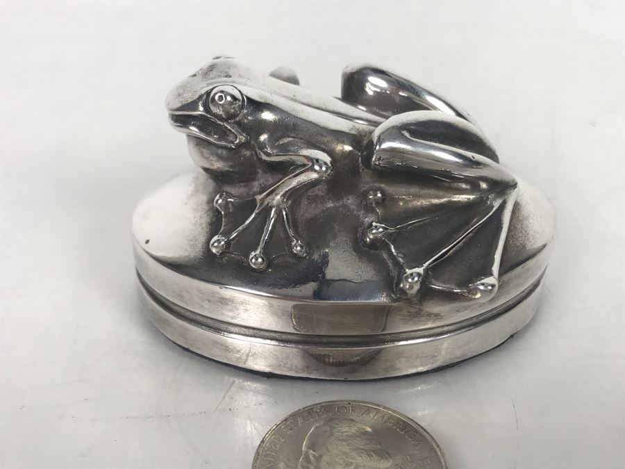 999 Pure Silver Figural Frog Sculpture Paperweight By Henryk Winograd Signed HW999 186.5g [Photo 3]