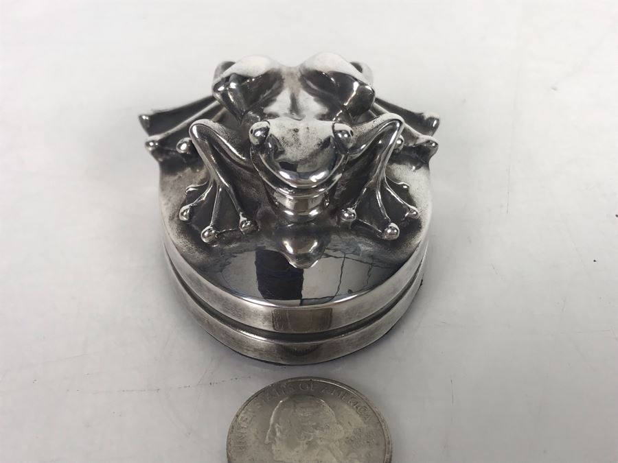 999 Pure Silver Figural Frog Sculpture Paperweight By Henryk Winograd Signed HW999 186.5g [Photo 4]