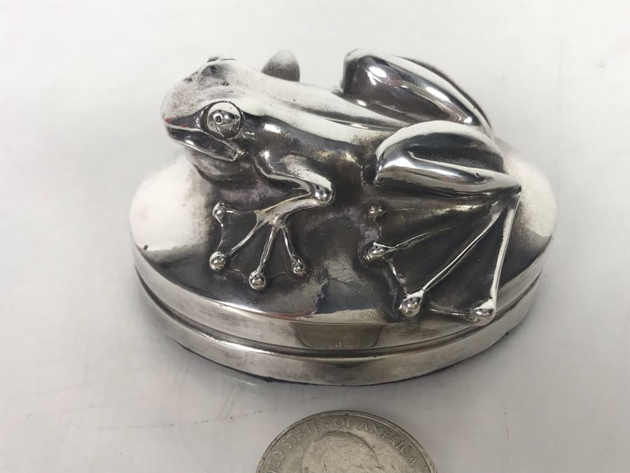 999 Pure Silver Figural Frog Sculpture Paperweight By Henryk Winograd Signed HW999 186.5g [Photo 1]