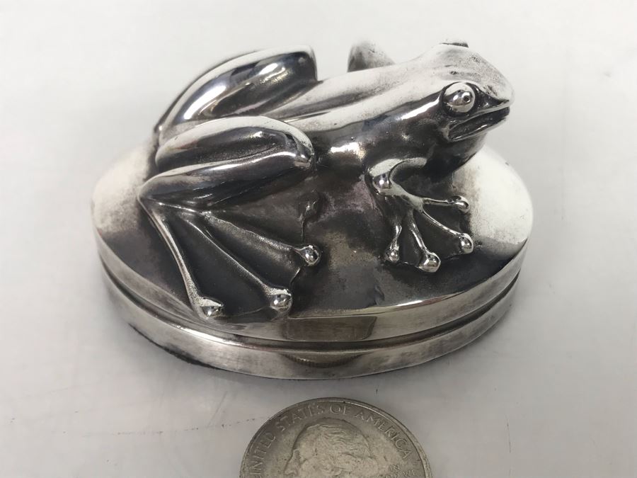 999 Pure Silver Figural Frog Sculpture Paperweight By Henryk Winograd Signed HW999 186.5g [Photo 8]