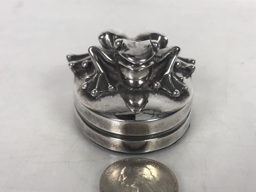 999 Pure Silver Figural Frog Sculpture Paperweight By Henryk Winograd Signed HW999 186.5g [Photo 5]